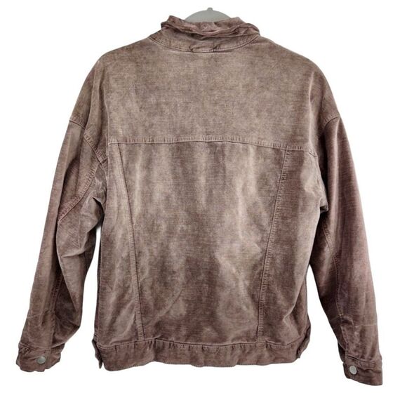 Free People Velvet Trucker Zip Up Snap Button Jacket Mauve XS/S - Picture 5 of 16